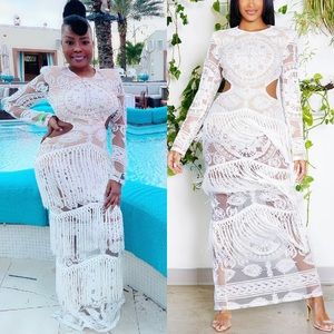 Luxe, Fringed Maxi Dress